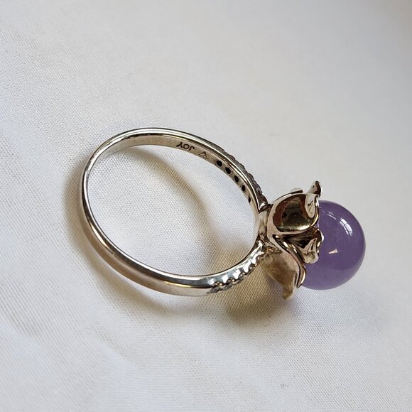 JOY Jade of Yesteryear LAVENDER JADE ring Sterling Silver 925 - SIZE 9 - Picture 6 of 16